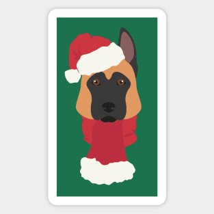 Christmas Malonois Dog Face Magnet